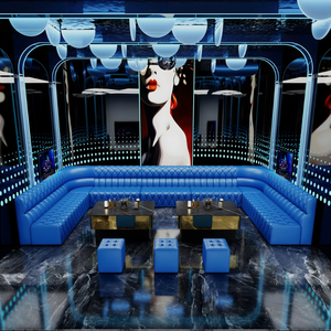 Ensemble <span class=keywords><strong>de</strong></span> sièges en forme <span class=keywords><strong>de</strong></span> <span class=keywords><strong>L</strong></span> en cuir PU bleu moderne, banquette d'angle commerciale, canapé pour KTV, boîte <span class=keywords><strong>de</strong></span> nuit, bar, salon, mobilier - Product Image 4