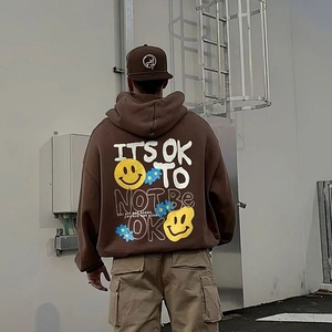 Sudadera con Capucha Extra Grande de Lana para Hombre, Elegante y Moderna, con Cordones y Estampado Digital - Product Image 1