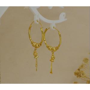 High Quality Gold Plated Indian Jhumka <b>Hoop</b> <b>Earrings</b> for Women Traditional Daily Wear Lightweight Dangle <b>Hoops</b> <b>Fashion</b> Jewelry - Product Image 5