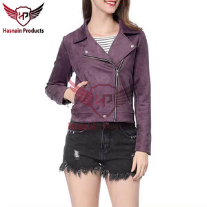 Nouveau design de veste en faux daim pour femmes avec manteau court d'automne à franges solides avec remplissage en coton beau manteau de dames à revers de moto - Product Image 3
