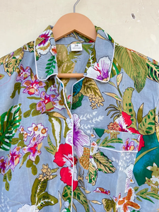 Conjunto de pijama de gasa de LICRA de algodón diseño indio pantalón y camisa Unisex Primavera Verano otoño suave transpirable - Product Image 3