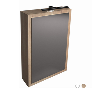 Miroir de maquillage compact en bois, grossissement 1x/10x, pliable, avec boîte de rangement de bureau et impression de logo, emballé - Product Image 3