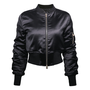 Mejor Venta de chaqueta de satén de estilo americano precio al por mayor tela de lona con decoración de bordado - Product Image 3