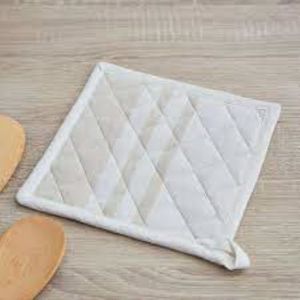 Potholder carré en lin personnalisé, écologique, couleur unie, accessoire de cuisine sur mesure, résistant à la chaleur, réutilisable, doux, en coton lavable - Product Image 2