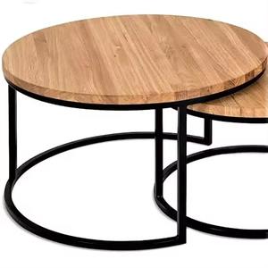 Table basse moderne artisanale au design antique avec dessus en bois et cadre en métal pour mobilier de salon ou de bureau - Product Image 5