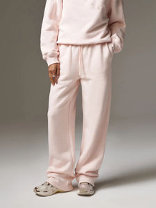 High quality 100% Cotton Women 2 Pcs Oversized <b>Drop</b> Shoulder Sweatshirt & Baggy Sweatpants Streetwear Comfortable Set for Womens - Product Image 4