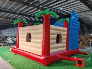 Château gonflable Lion grande capacité avec toboggan - Structure de saut immersive sur le thème de la jungle pour anniversaires et événements communautaires - Product Image 3