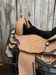Vente chaude Western Barrel Racing Western Horse Saddle Trail Deep Seat Équipement de cheval de qualité supérieure Silver Design Quality - Product Image 2