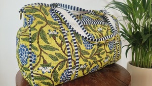 Handmade Block Printed Cotton Case Detachable Belt Vintage Style <b>Zipper</b> Closure Yoga Gym Travel Eco-Friendly Water Resistant - Product Image 2