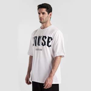 100% Cotton Oversize T-Shirt the Courageous Tee with Street Style Pattern Screen Print on 210gsm Jersey <b>White</b> Color - Product Image 2