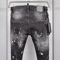 Yeni moda 100% pamuk sıkıntılı kot pantolon yüksek kaliteli sokak giyim yıkama Denim pantolon erkekler için