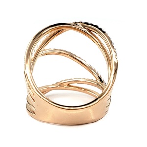 Precio de fábrica Joyería Maravilloso Anillo de lujo redondo de diamantes reales de oro rosa de platino de alta calidad para mujer - Product Image 3