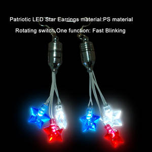 Nationale Dag Patriottische Led Rgb <span class=keywords><strong>Star</strong></span> Oorbellen Verjaardagsfeest Bruiloft Decoratie Nieuwe Producten 2024 - Product Image 5