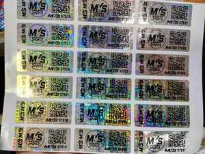 Silver Hologram PET Sticker Durable Anti-Counterfeit <b>Scratch</b> Packaging UV Thermal/Laser/Flexographic Printing Barcode - Product Image 2