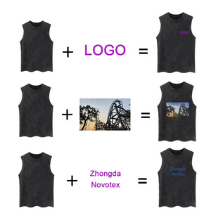 Streetwear surdimensionné unisexe Gym débardeur personnalisé coupé sans manches T-shirt impression acide lavage graphique hommes gilet - Product Image 3