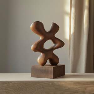 Escultura decorativa de madera para mesa, accesorio artístico para el hogar, para decoración de interiores elegantes, decoración de mesa de salón. - Product Image 6