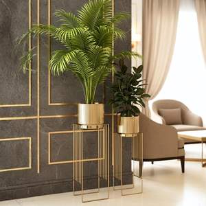 Support à plantes contemporain, jardinière en métal de luxe, support à plantes scandinave, support à plantes moderne du milieu du siècle - Product Image 1