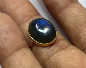 Anillo Vintage chapado en oro y plata de ley hecho a mano, Gema de ónix negro, ajuste de bisel de forma ovalada de 10mm, regalo de boda y Aniversario - Product Image 5