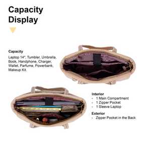 Fashion Large Capacity Women Puffy Tote Bag 14 Inch <b>Laptop</b> Shoulder Bag with Matching <b>Pouch</b> Set - Product Image 2