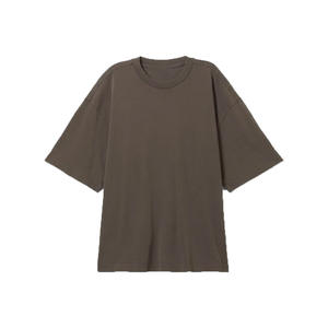 T-shirt décontracté surdimensionné pour femme de haute qualité, personnalisé, en coton et fibre de bambou, respirant, séchage rapide, col rond, manches courtes, avec poches - Product Image 1