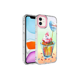 เคสซิลิโคนแข็งป้องกันรอยนิ้วมือสำหรับไอโฟน 11 7 พลัสพร้อมการป้องกันกล้องและฝาหลังลาย INS สีสันสดใส - Product Image 1