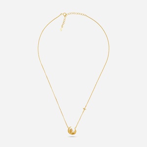 Collar de Plata 92.5 con Baño de Oro 14K y 18K y Oro Rosa, Diseño de Luna Moderno, Cadena de Eslabones para Boda o Regalo 191480 - Product Image 4