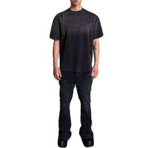 Tallas grandes Recién llegado Hombres Vintage Acid Wash Graphic Camisetas Impresión personalizada Oversize Hombres Camiseta desgastada para hombre - Product Image 4