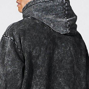 Survêtement de luxe pour homme, streetwear, 100% coton, délavage acide, logo personnalisé, col à capuche, motif uni, arrivée hivernale - Product Image 5