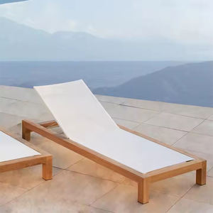 Ensemble de chaises longues modernes en <span class=keywords><strong>bois</strong></span> massif teck, patio extérieur, jardin, chaise longue pour hôtels - Product Image 6