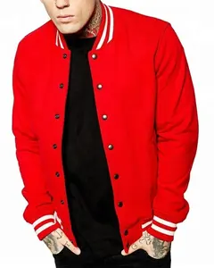 Veste de baseball universitaire coupe-vent et respirante à manches longues pour homme grande taille vente en gros manteau bombardier en fourrure de mouton manteaux tricotés d'hiver - Product Image 1