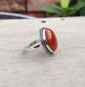 Bijoux pour femmes Bague style bohème en argent 925 Sterling Silver Cornaline Gemstone Trending Handmade Ring Gift For Love - Product Image 2