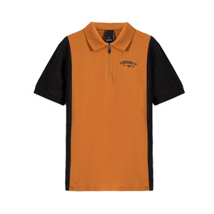 Wholesale Trendy Polo <b>Shirts</b> <b>Men's</b> Polo T <b>Shirts</b> Custom Color Block Knitted Cotton Short Sleeve <b>Men</b> Polo <b>Shirt</b> With Zip <b>Collar</b> - Product Image 5
