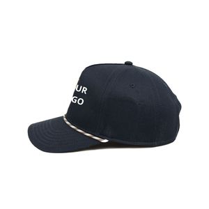 Gorra de Golf de 5 Paneles de Secado Rápido con Diseño OEM, Detalle de Cuerda Personalizado, Logotipo Frontal, Visera Curva Ajustable y Cierre a Presión - Product Image 2