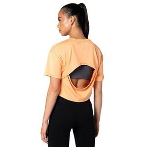 Camiseta Deportiva Corta de Verano para Mujer, Cuello en V, Elástica, Lisa, Personalizable, 100% Algodón, de Secado Rápido, Venta al Por Mayor, Alta Calidad - Product Image 3