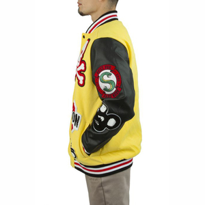 Custom Plain Dyed Eco-Friendly Breathable Vintage Men's Winter Baseball Chenille Embroidery Letter Varsity Jacket - Product Image 2