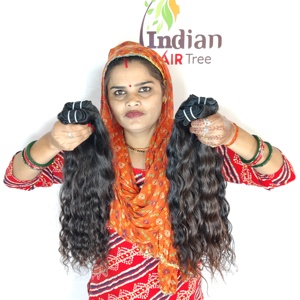 Extensions de Cheveux Indiens Naturels Noirs de Grade Remy, Bruts, Vierges, à Cuticules Alignées, Double Tirage, en Gros - Product Image 1