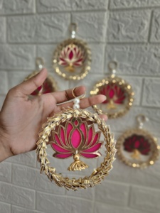 Lotus bracelet tenture murale fête de noël décor retour cadeau faveur article mariage scène toile de fond nouvelle maison Temple décoration à la mode - Product Image 3