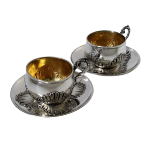 Tasse à expresso en acier inoxydable écologique décorative, tasse à thé à double paroi faite à la main, soucoupes, ensemble de tasses à café pour le thé de l'après-midi - Product Image 5