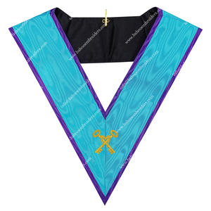 Collier d'officier de vêtements maçonniques pour accessoire de rang du trésorier du rite Memphis Misraim - Product Image 1