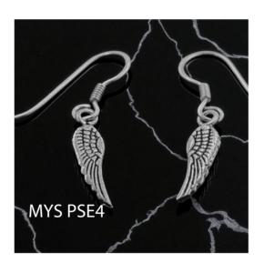 Pendientes Elegantes con Forma de Alas de Ángel, Joyería de Plumas Hecha a Mano con Plata de Ley 925, Precio al por Mayor - Product Image 5