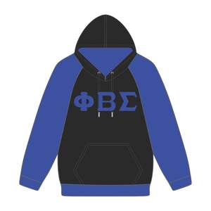 Phi Beta Sigma Noir Corps Bleu Manches Raglan Pull À Capuche Grec Fraternité Vêtements Personnalisé Divine Neuf HBCU Vie Vêtements - Product Image 2