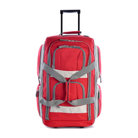 Sac de voyage à roulettes rouge grande capacité, imperméable, extensible, sac de sport polyvalent pour les voyages d'affaires et de week-end