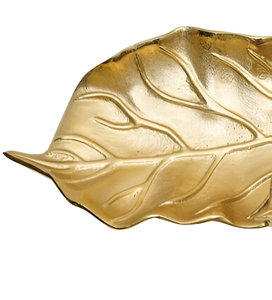 Plateau de conception de feuille le plus vendu avec plaqué or pour la décoration de la maison plateau de service de table de meilleure qualité à un prix raisonnable - Product Image 2