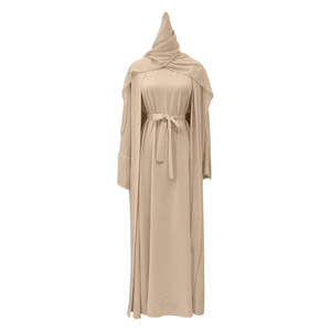 Ensemble Abaya 2 pièces pour femmes, arabe modeste, ouvert devant Abaya assortie Hijab islamique musulman Jilbab turc robe de prière traditionnelle - Product Image 6