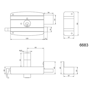 リムロック盗難防止ドアロック非電気真鍮シリンダー外ドアリムロックゲートドア用 - Product Image 3