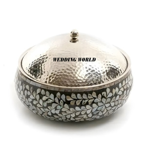 Réchaud à nourriture en métal finition mate, fait main de haute qualité, forme ronde, décoratif, nouveau réchaud en métal - Product Image 3