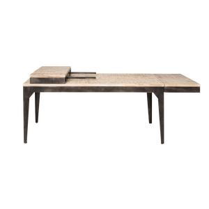 Locker mango <b>wood</b> <b>and</b> <b>metal</b> <b>dining</b> <b>table</b> with extensions - Product Image 1