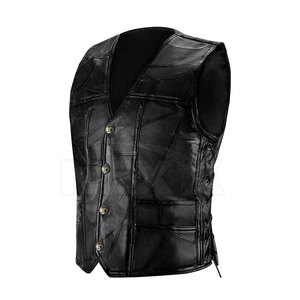Wholesale Apparel Clothing Leather <b>Vest</b> Custom Made Men Leather <b>Vest</b> Low MOQ Men Leather <b>Vest</b> - Product Image 1