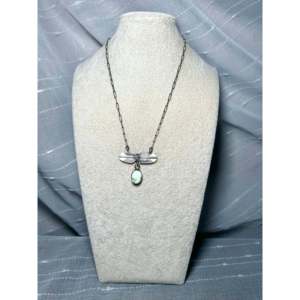 Kobe Martinez Palomino Necklace with Variscite Sterling <b>Silver</b> Rose Gold Bezel Set Diamond Zircon Rhodium Plated <b>Box</b> <b>Chain</b> Gift - Product Image 3