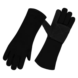 Guantes de Seguridad para Soldador de Cuero Vacuno Azul, Resistentes al Calor, de Uso General, con Puño de Seguridad, Reforzados, 11 oz, Industriales - Product Image 6